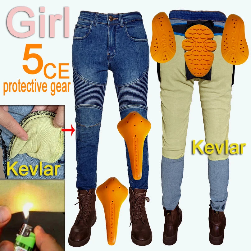 Aramid Fiber Motorcycle Pants for Men - Kevlar Moto Jeans