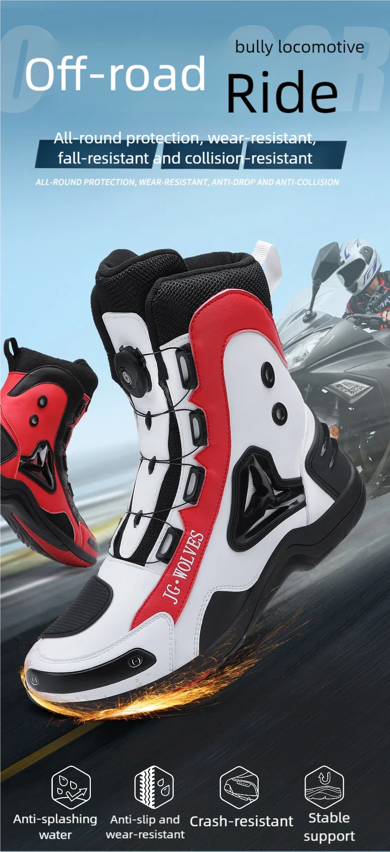 High-Top Motorbike Boots