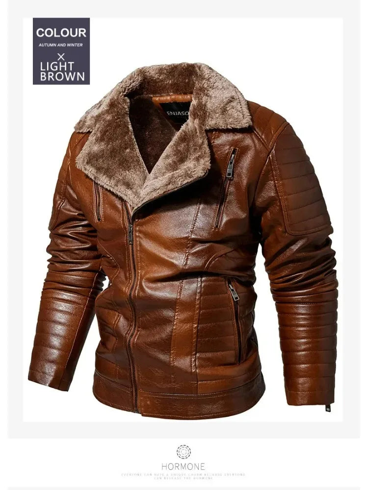 Stylish Faux Leather Biker Jacket