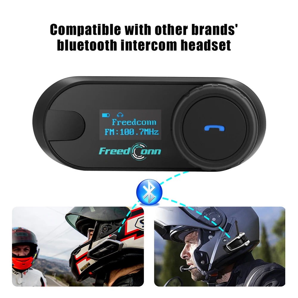 Bluetooth Motorcycle Intercom Helmet Headset with FM