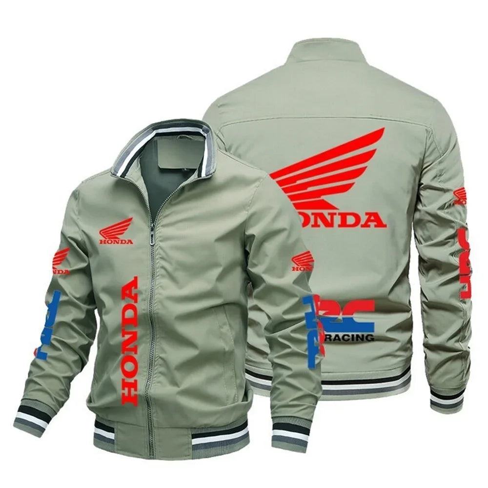 Leather Bomber Motorcycle Jacket with CE Armor