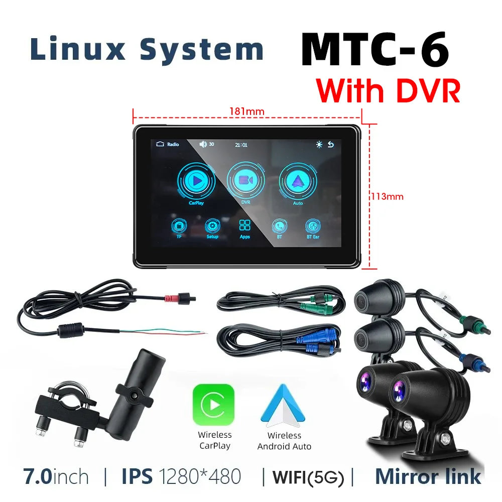 Wireless motorcycle GPS navigation screen motorcycle CarPlay Android Auto touch screen