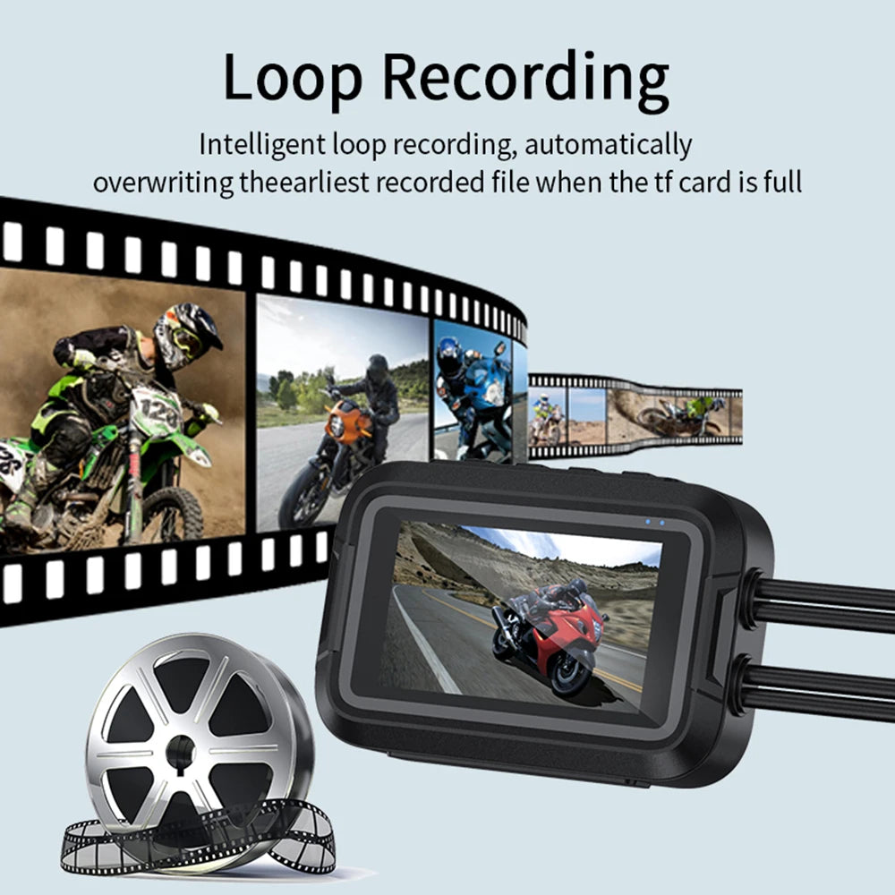Dual 1080P Waterproof Motorcycle DVR Camera