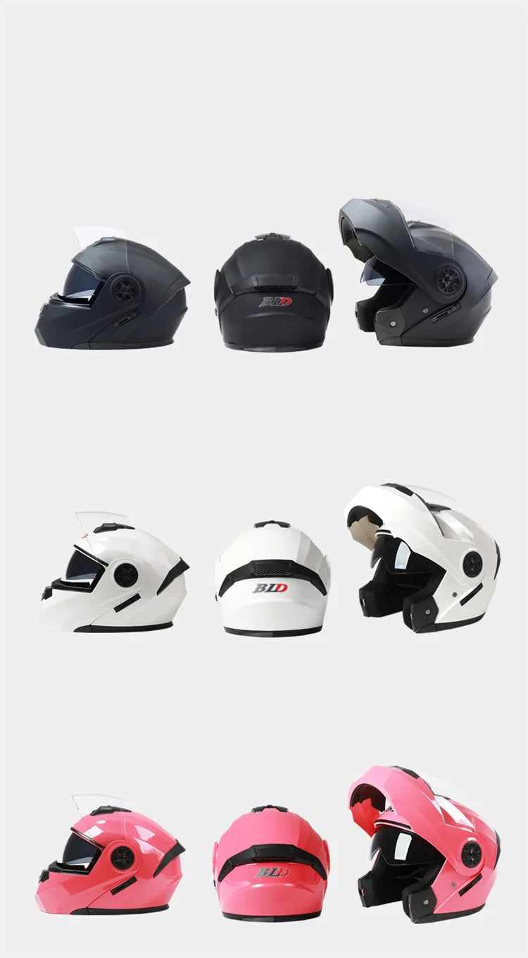 Dual Lens Flip-Up Modular Motorcycle Helmet