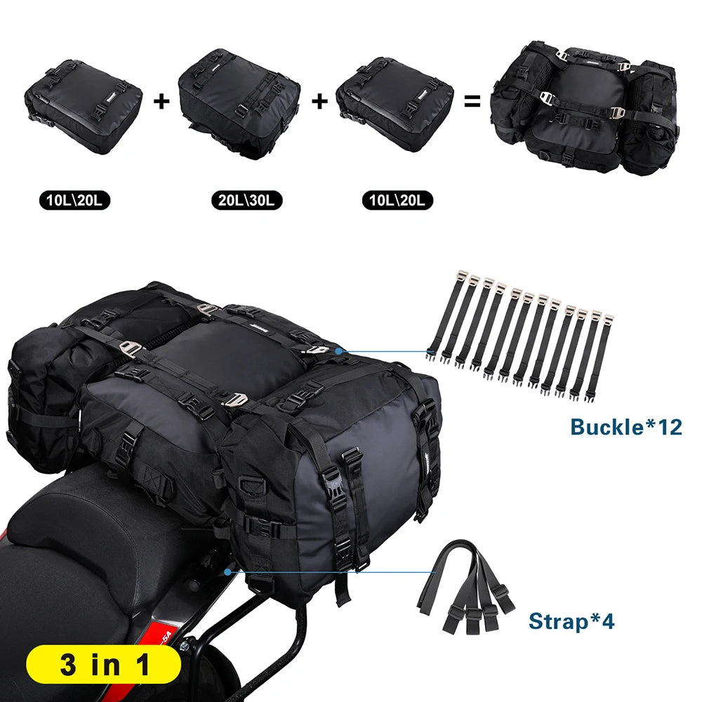 Waterproof Motorcycle Back Seat Bag