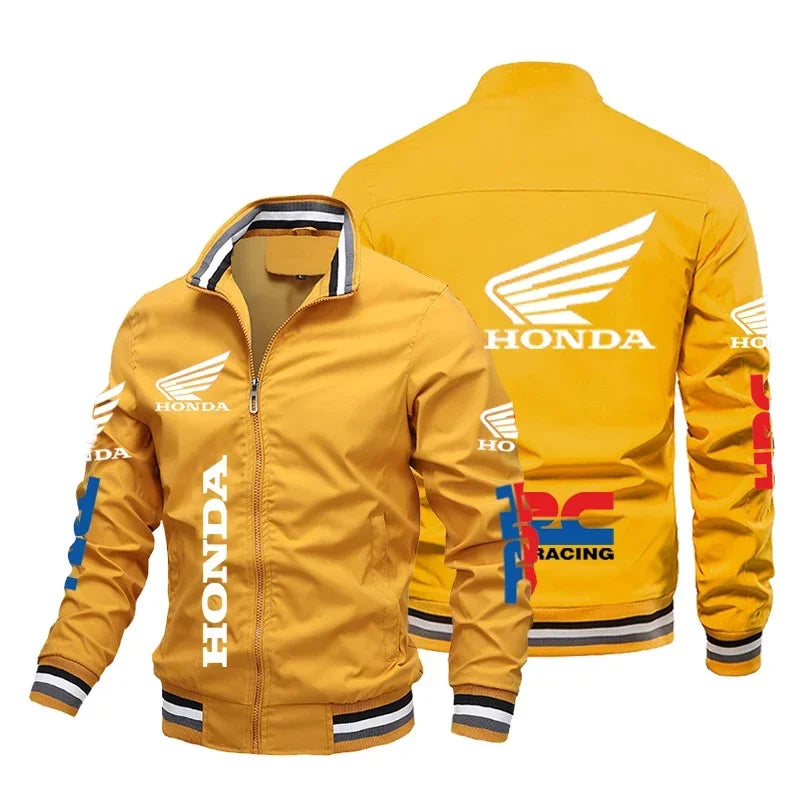 Leather Bomber Motorcycle Jacket with CE Armor