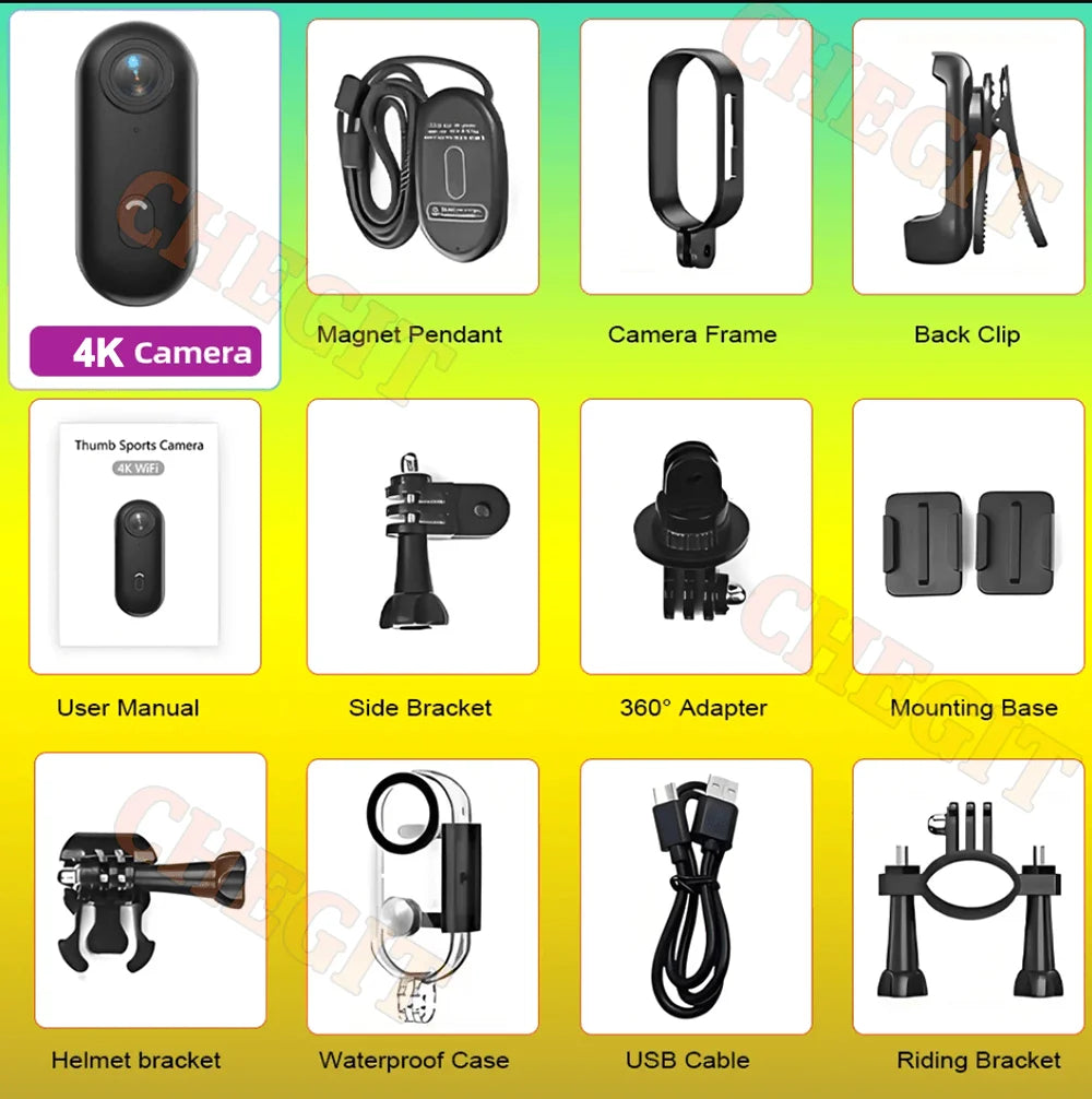 4K waterproof body camera