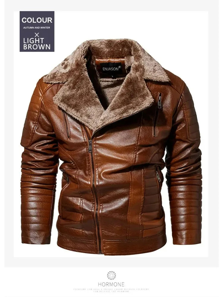 Stylish Faux Leather Biker Jacket