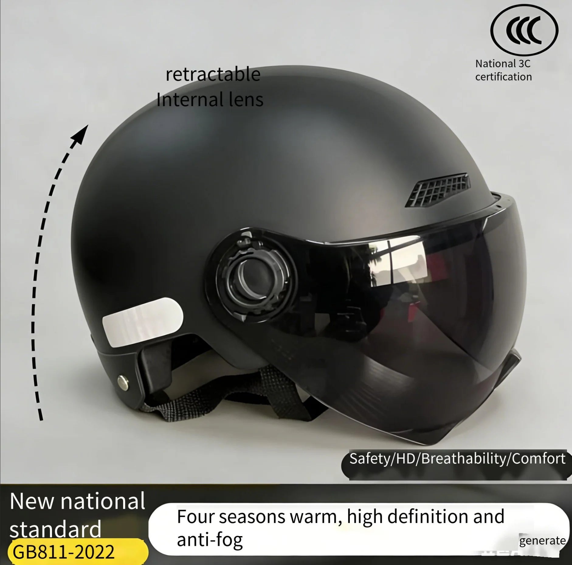 Versatile All-Season Motorcycle Half Helmet
