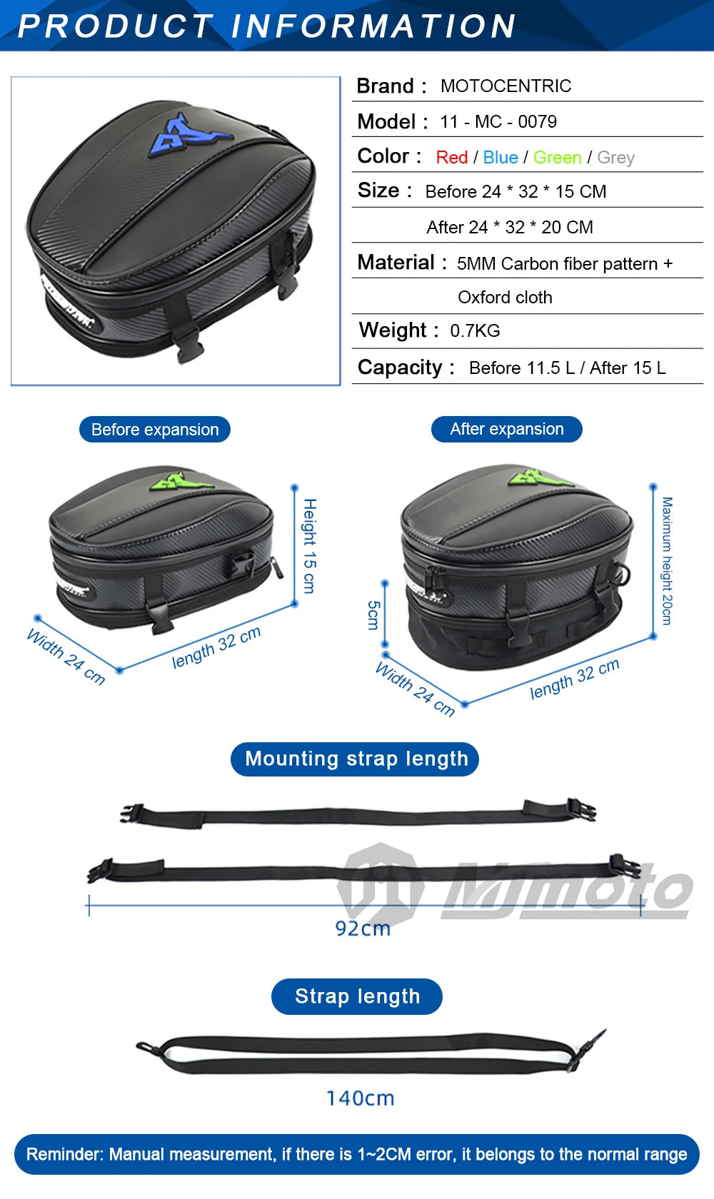 Waterproof Motorcycle Tail Bag & Backpack