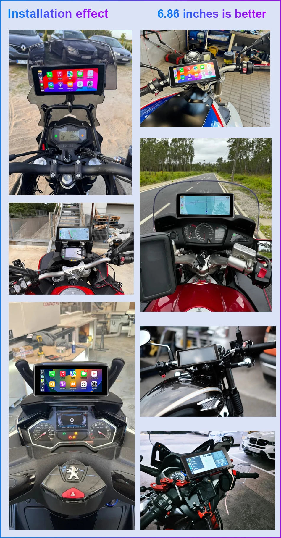 motorcycle CarPlay Android Auto screen
