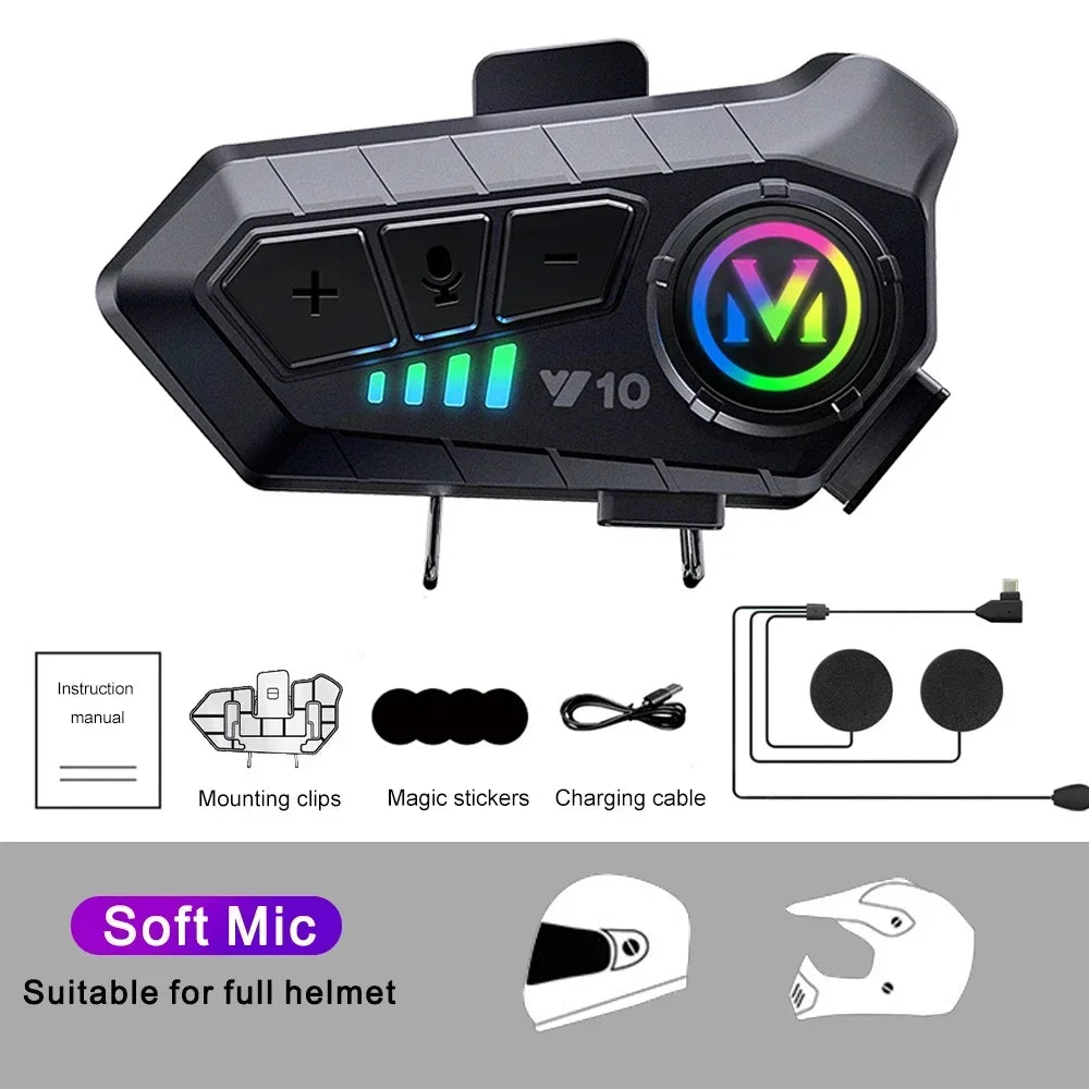 Bluetooth Helmet Headset Lights