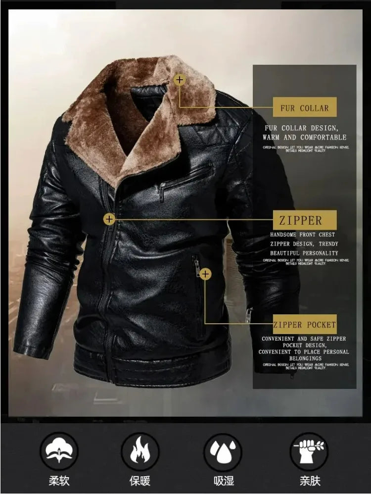 Stylish Faux Leather Biker Jacket