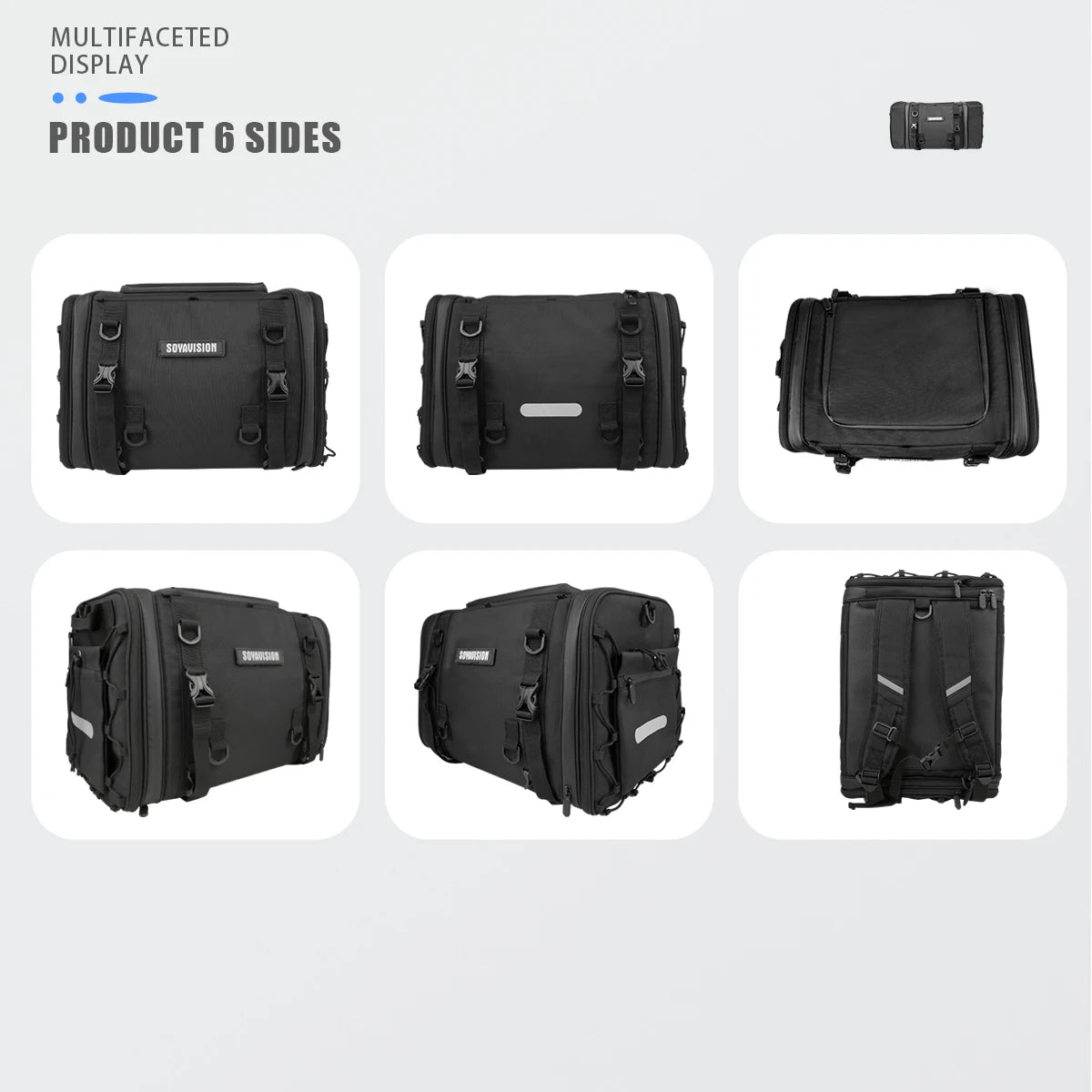 Waterproof Motorcycle Rear Seat Bag 35L-60L Luggage