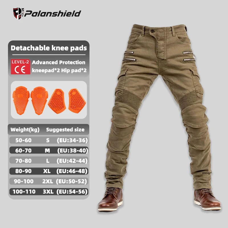 Double Zipper Metal Motocross Trousers for Men and Women