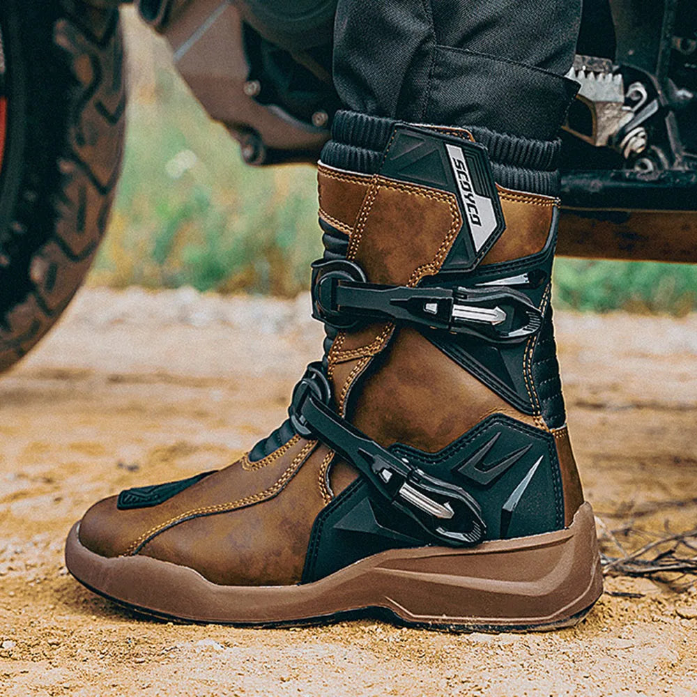 Leather Motocross Riding Boots