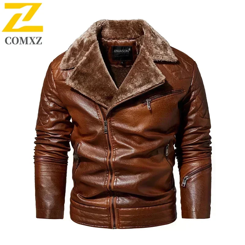 Stylish Faux Leather Biker Jacket