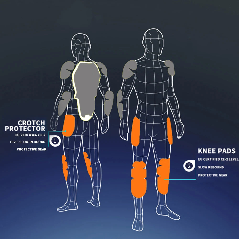 CE Certified 2 Knee Hip Protector Built-in Motorcycle Pants