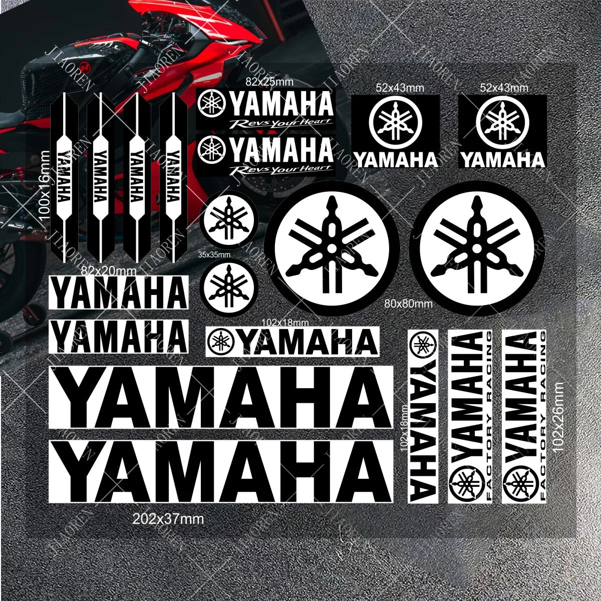 Yamaha Vinyl Motorcycle Sticker Set