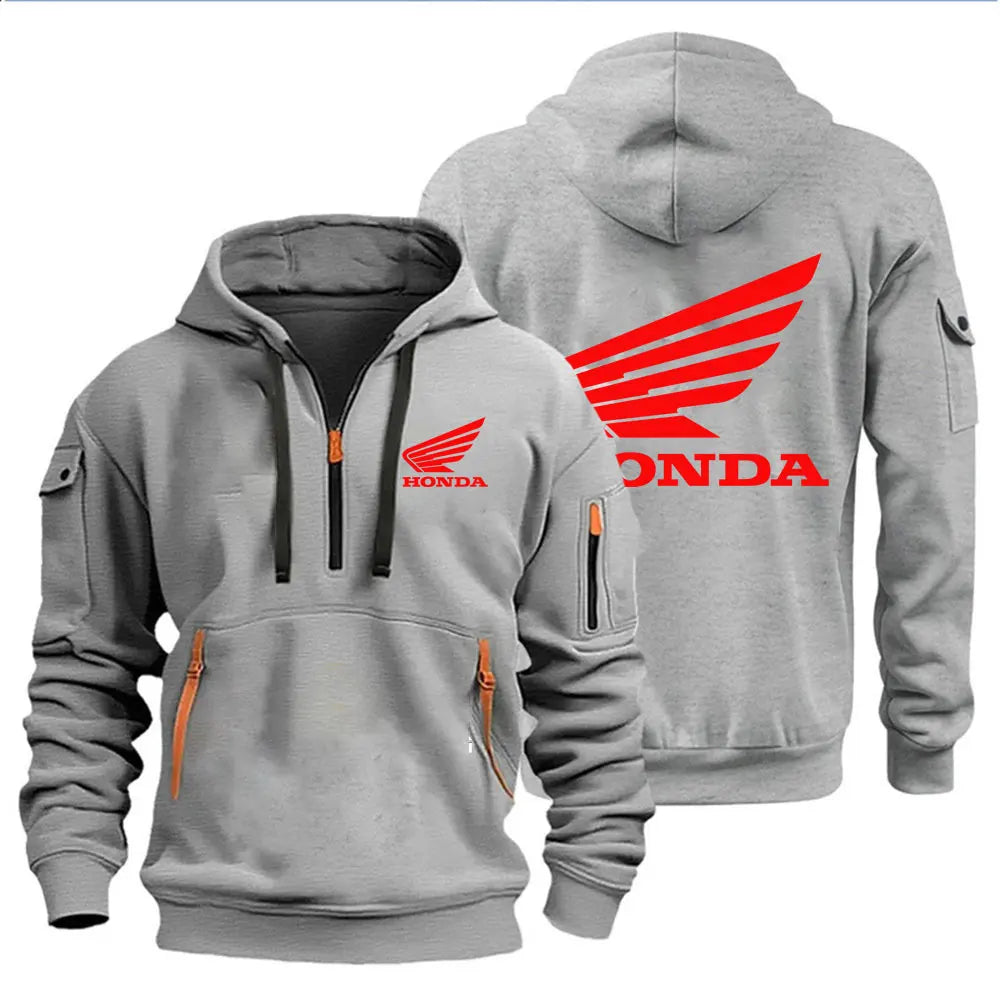 Hooded Biker Pullover