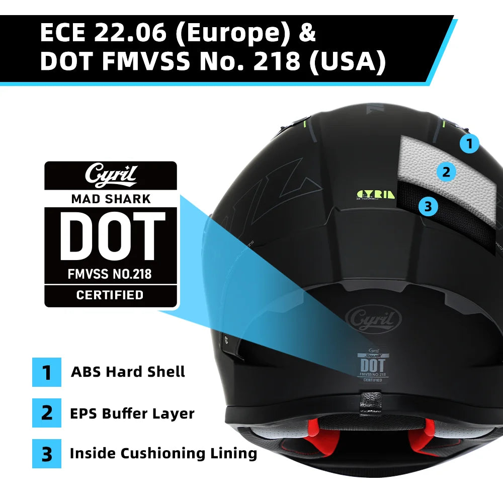 Premium Full Face Motorcycle Helmet - Dual Safety Certified