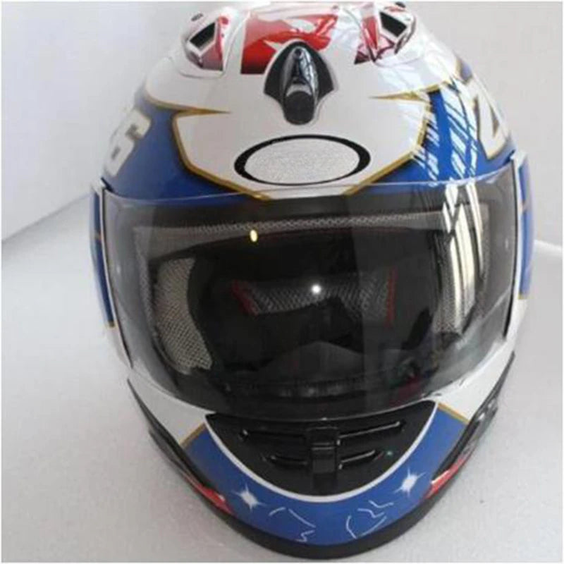 Pedrosa Samurai Spirit Blue Motorcycle Racing Helmet