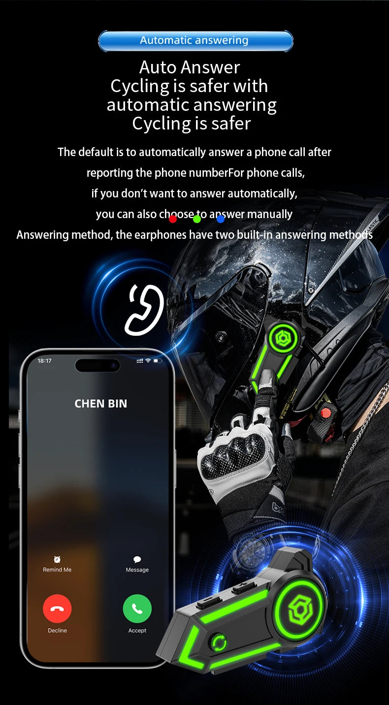 Bluetooth Motorcycle Headset