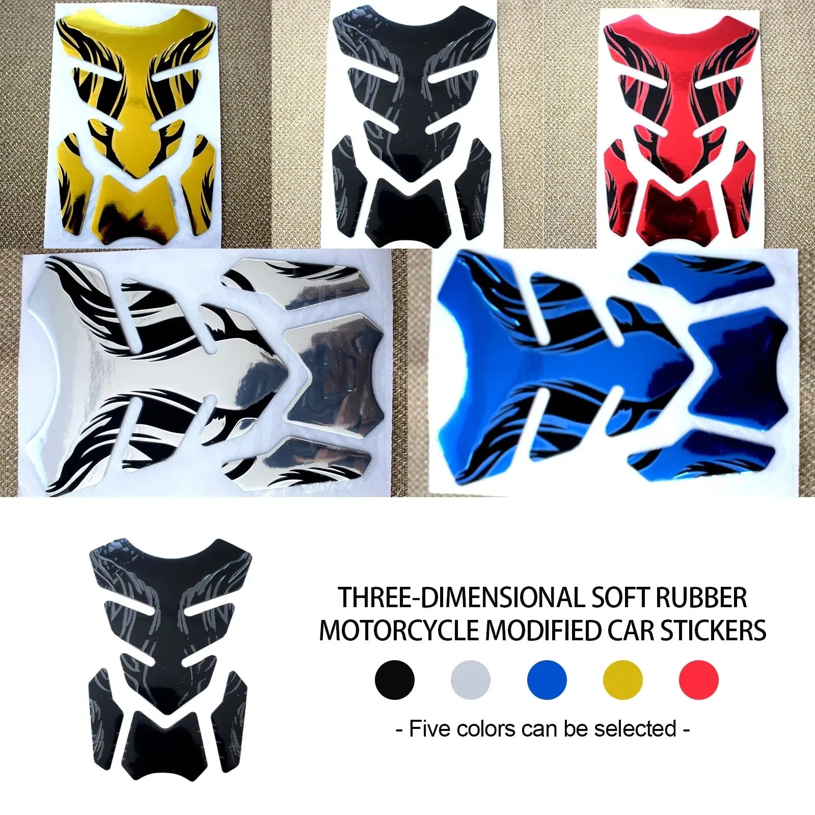 Motorcycle Tankpad Sticker Fishbone 3D Design