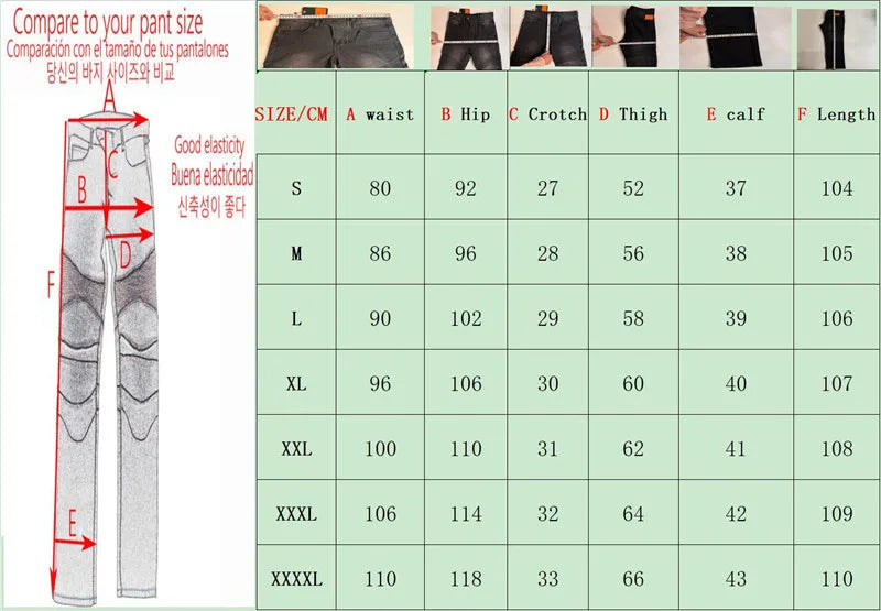 Men's Embroidery Motorcycle Pants with Belt