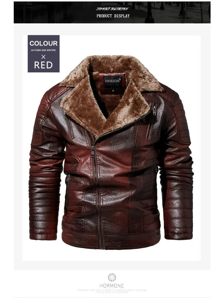 Stylish Faux Leather Biker Jacket