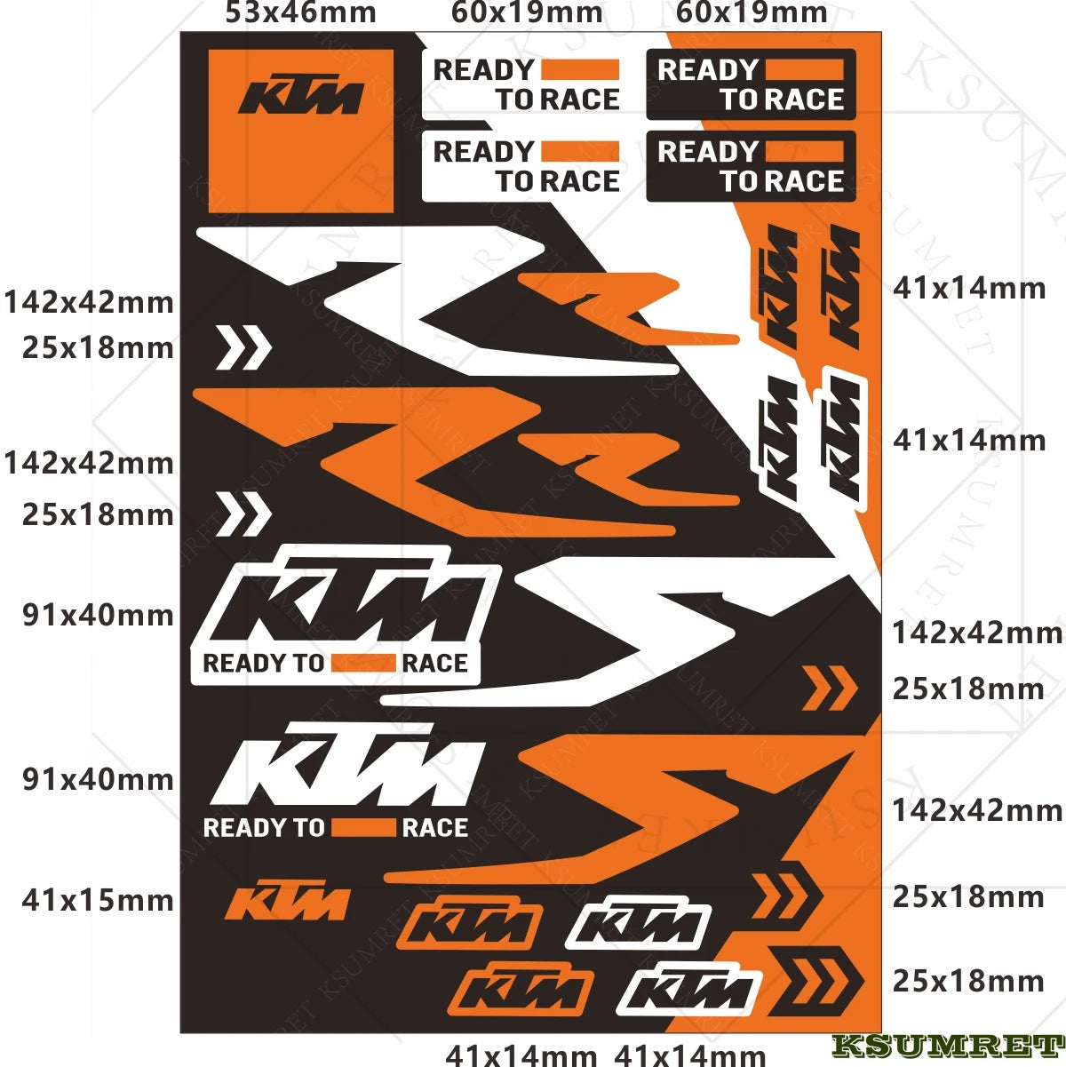 KTM Motorcycle Vinyl Sticker Decals