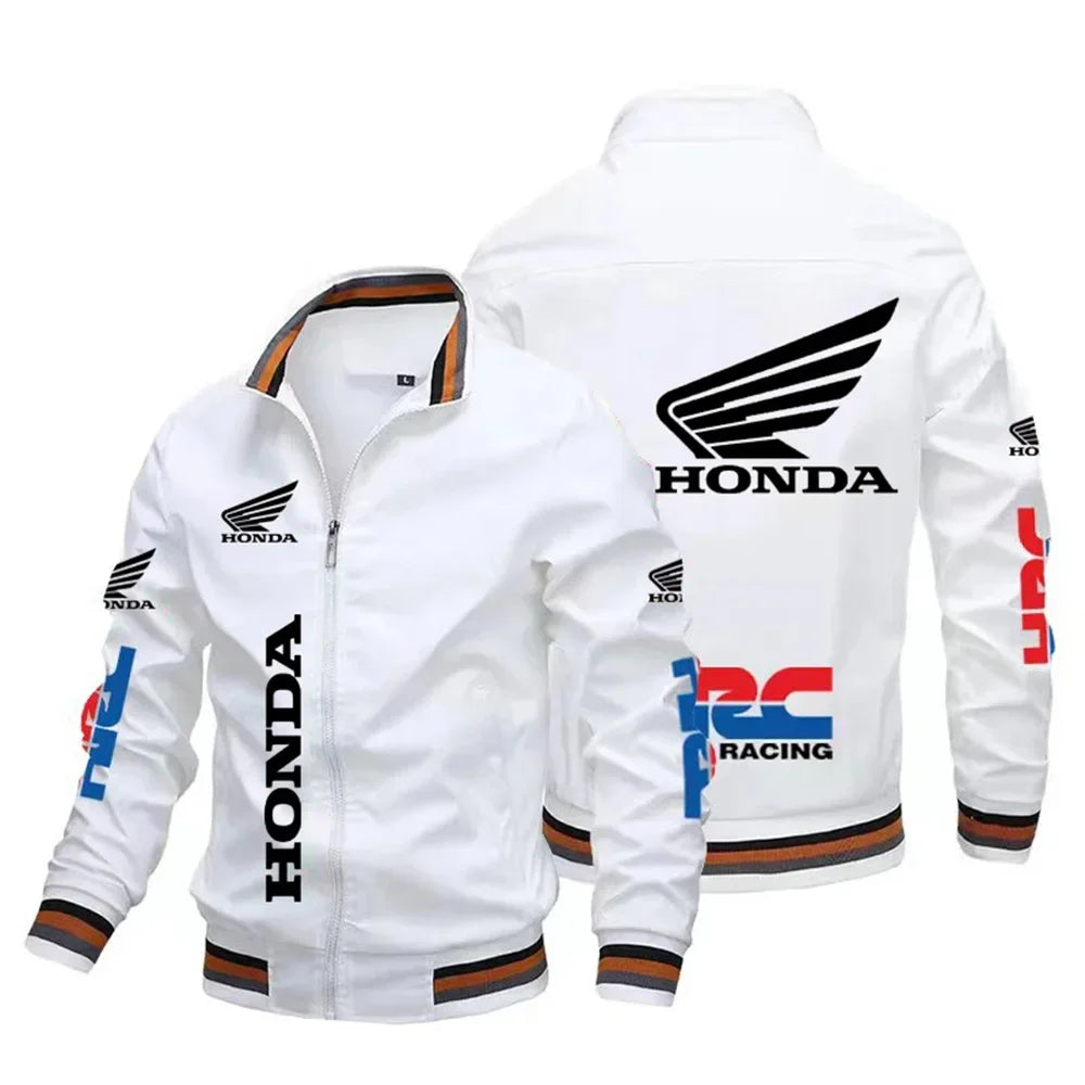 Leather Bomber Motorcycle Jacket with CE Armor