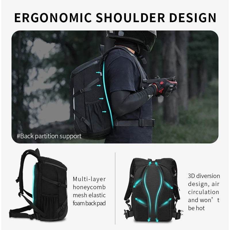 Reflective Waterproof Motorcycle Helmet Backpack