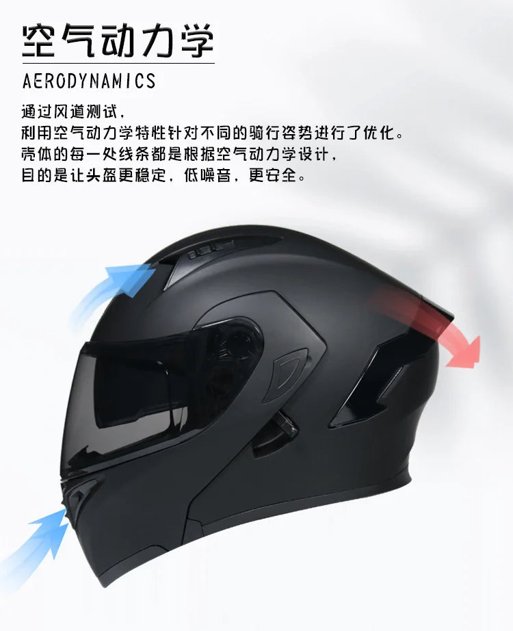 Fire Red Bluetooth Motocross Modular Motorcycle Helmet