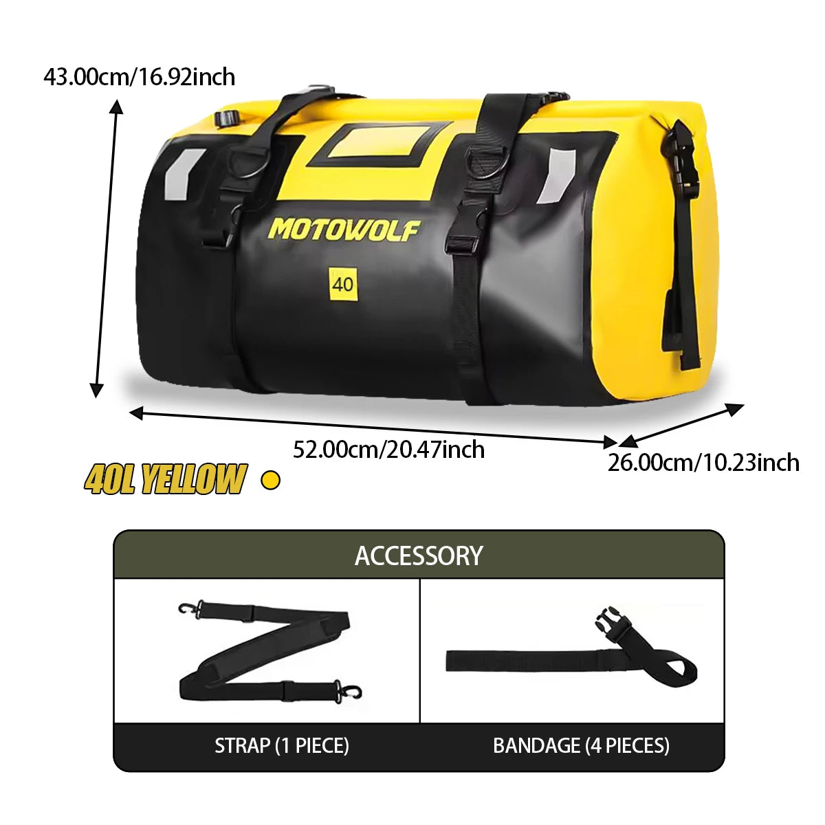 Waterproof Motorcycle Tail Bag 66L