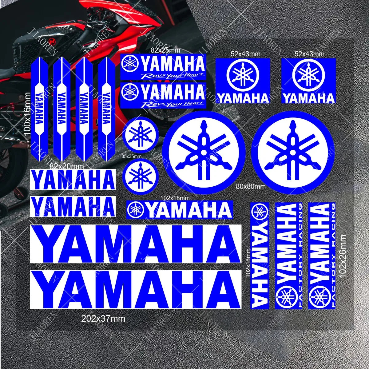 Yamaha Vinyl Motorcycle Sticker Set