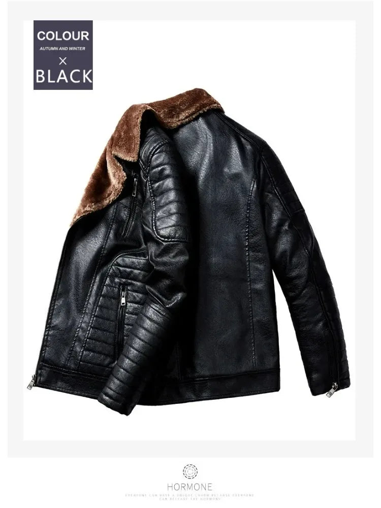 Stylish Faux Leather Biker Jacket