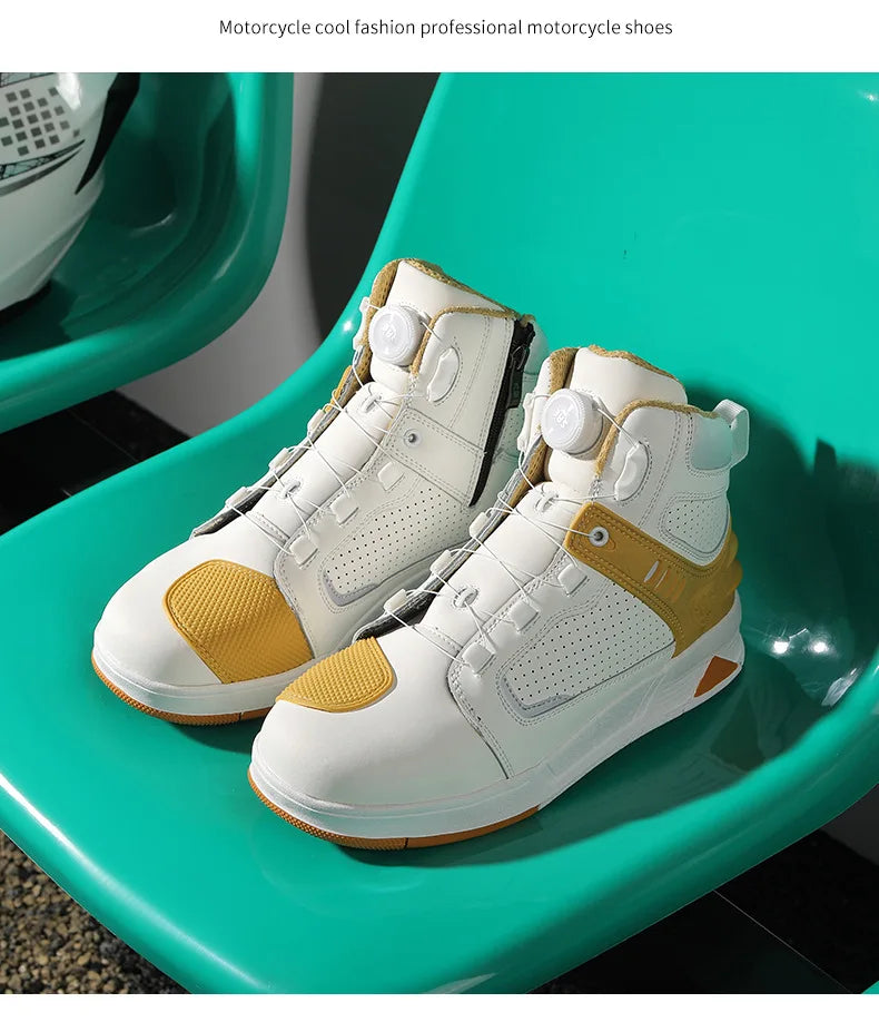 Men's Adventure Motorcycle Boots with Anti-Slip Soles