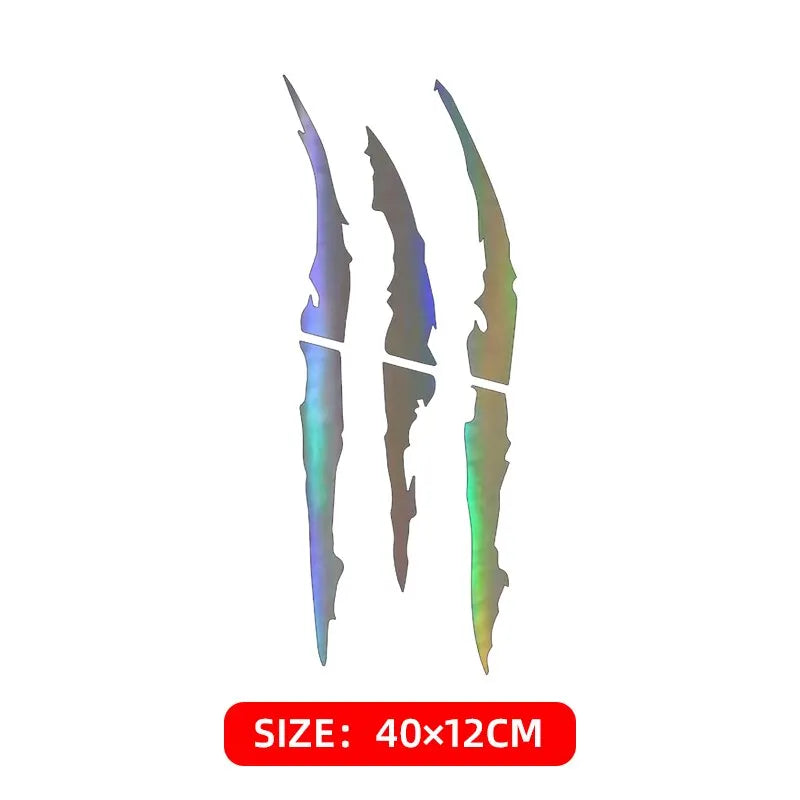 Reflective Black Skull Demon Claw Decal