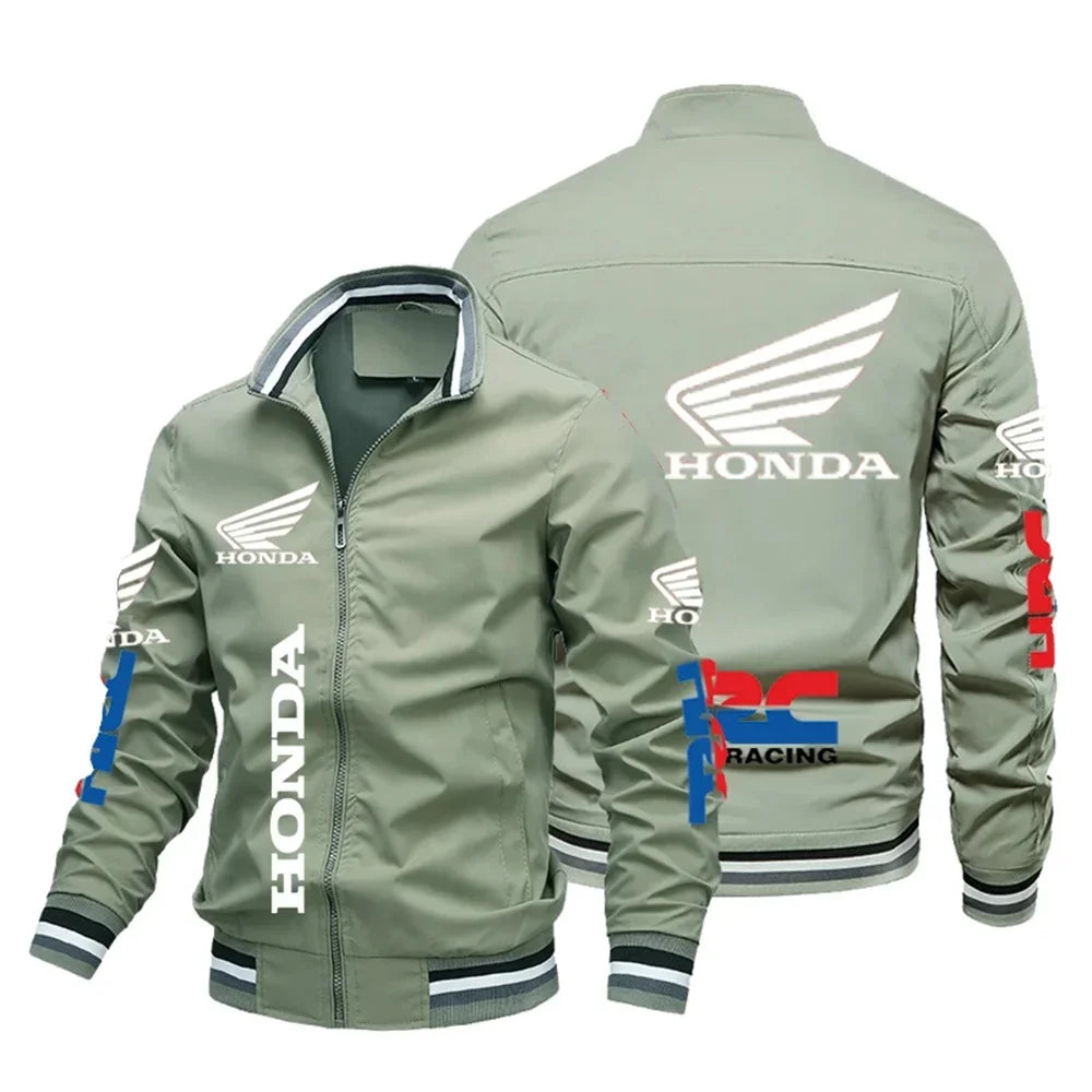 Leather Bomber Motorcycle Jacket with CE Armor