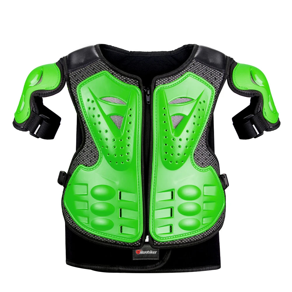 Kids Motorcycle Armor Vest Set with Elbow and Knee Pads
