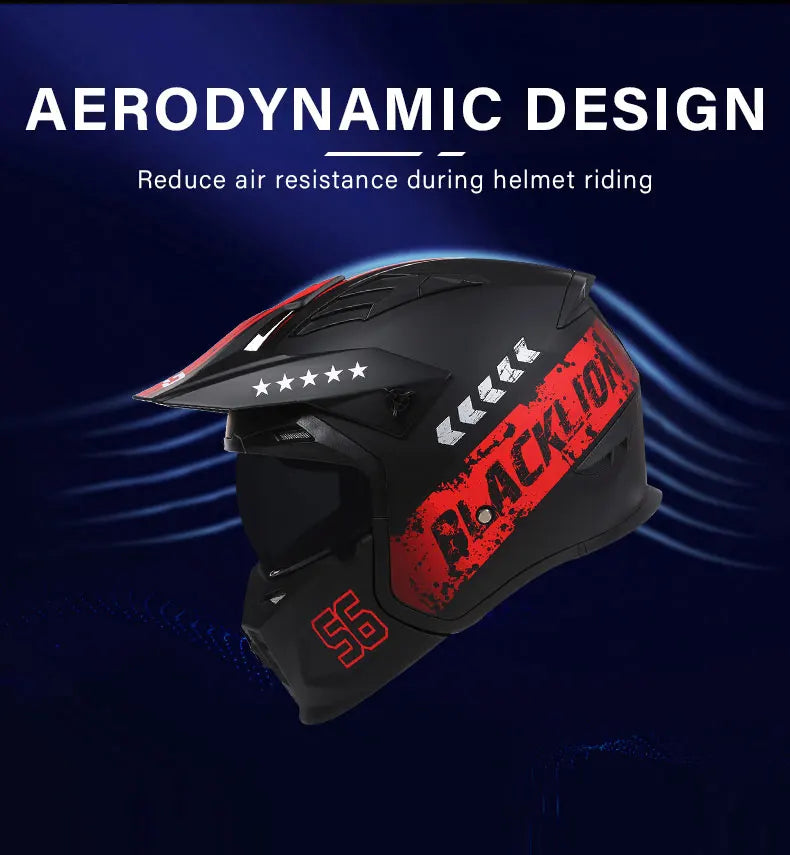 Premium Full Face Motorcycle Helmet with Detachable Design
