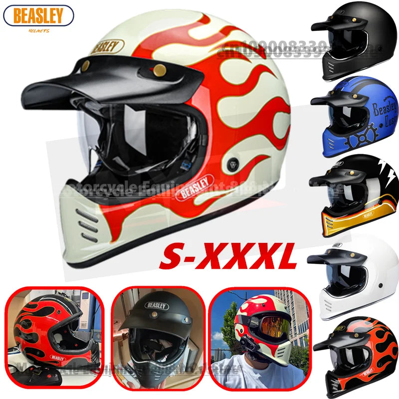 Original BEASLEY Retro Motorcycle Helmet