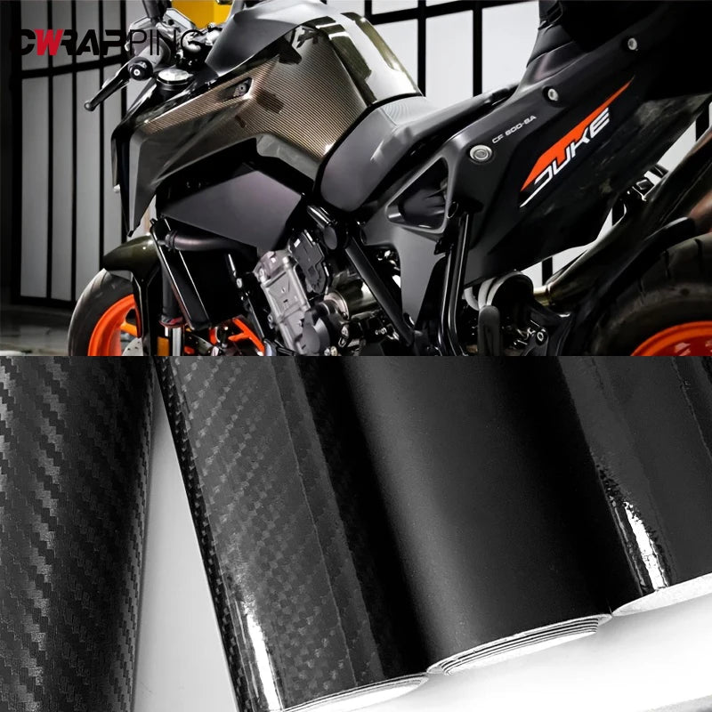 Motorcycle 3D Carbon Fiber Vinyl Wrap