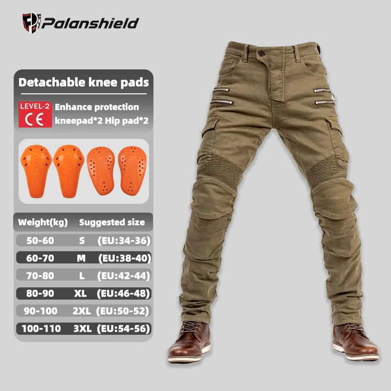 Double Zipper Metal Motocross Trousers for Men and Women