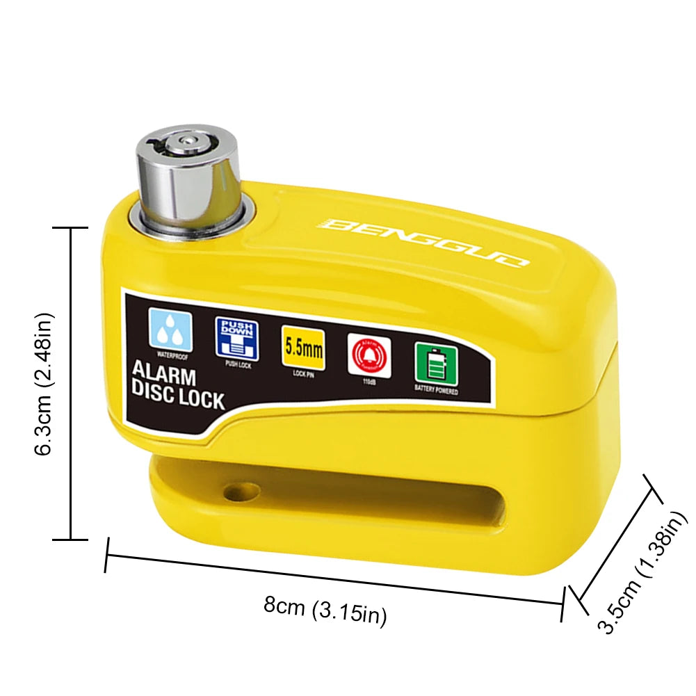 Motorcycle Alarm Wheel Disk Brake Lock