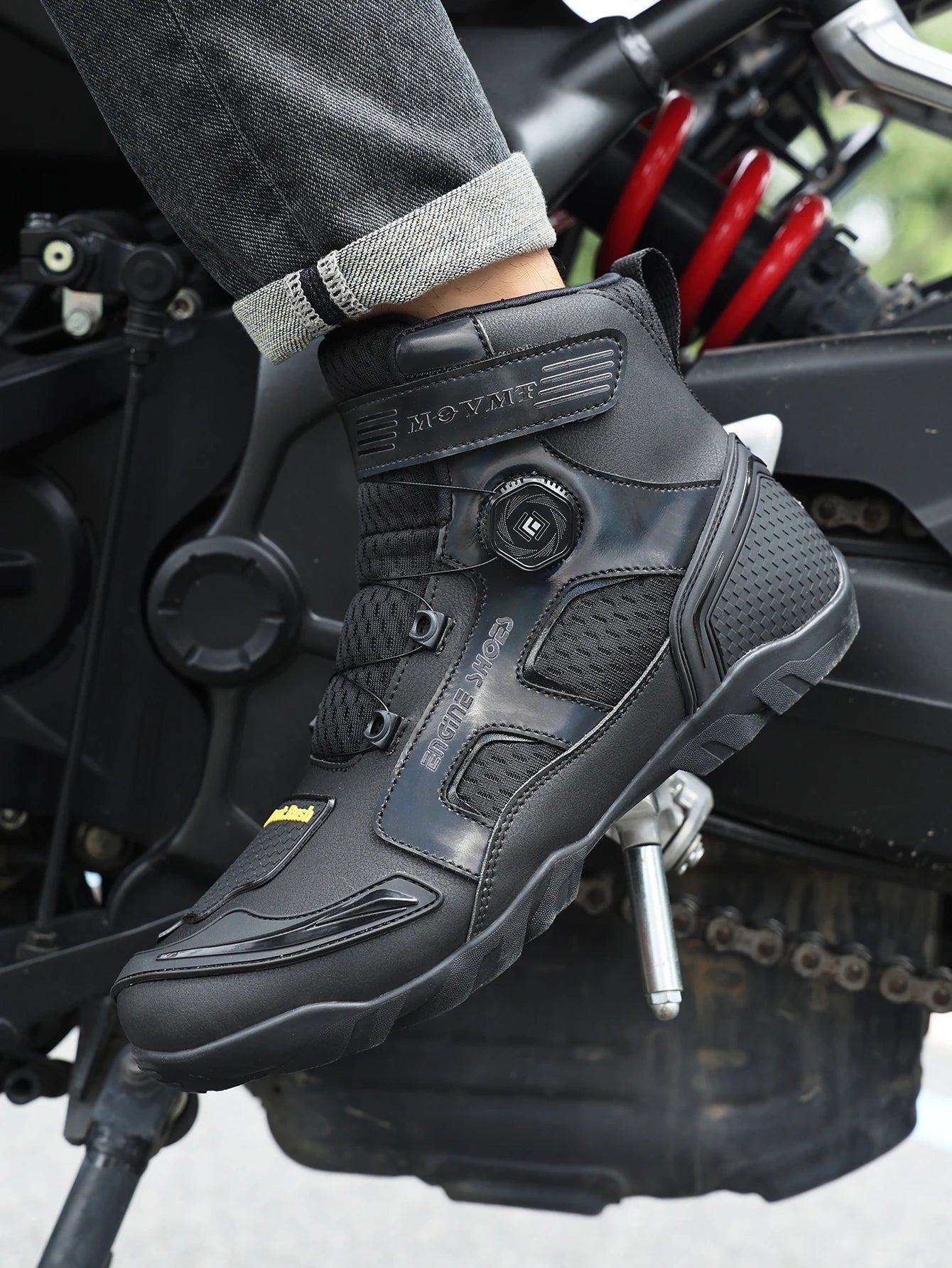 Racing Leather Ankle Boots