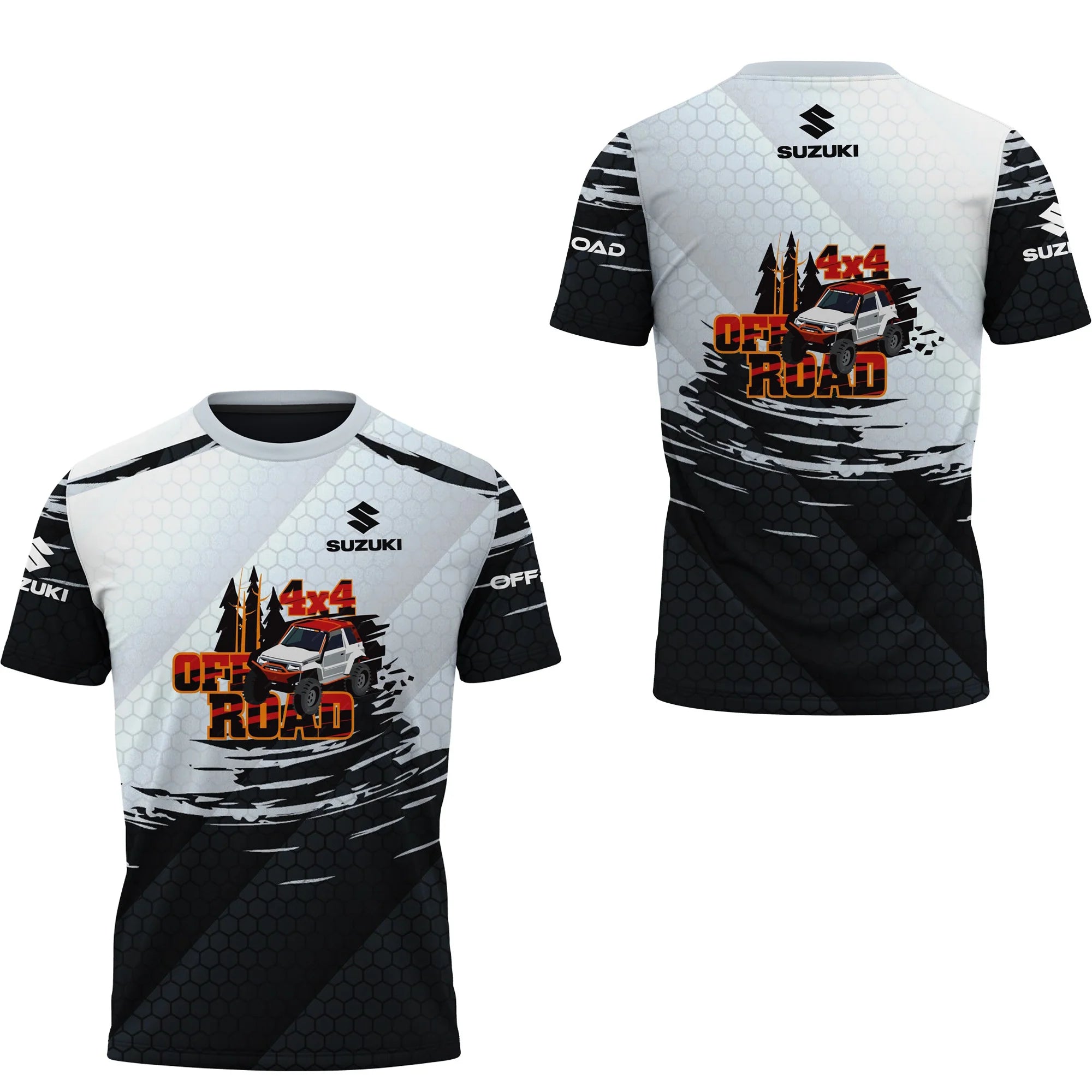 Men's 3D Motorcycle Pattern Short-Sleeved T-Shirt