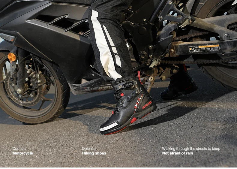 High-Top Motorcycle Boots