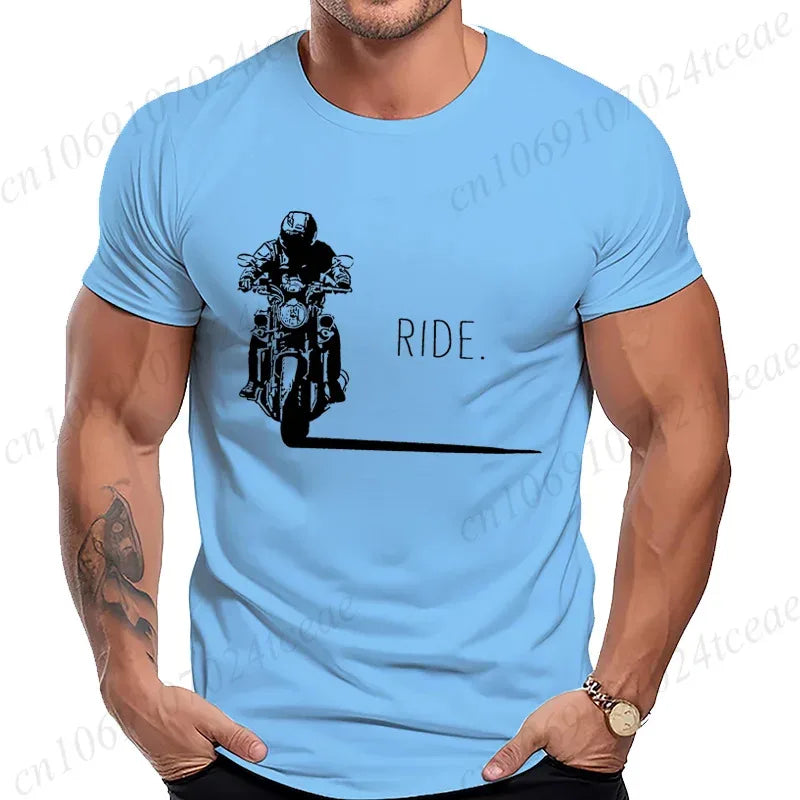 Men's Casual Motorcycle Graphic T-Shirts - Vintage Retro Designs